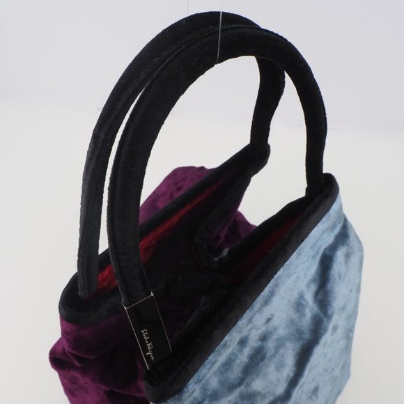 Salvatore Ferragamo By color Handbag gray/purple Velor Women - Picture 4 of 12